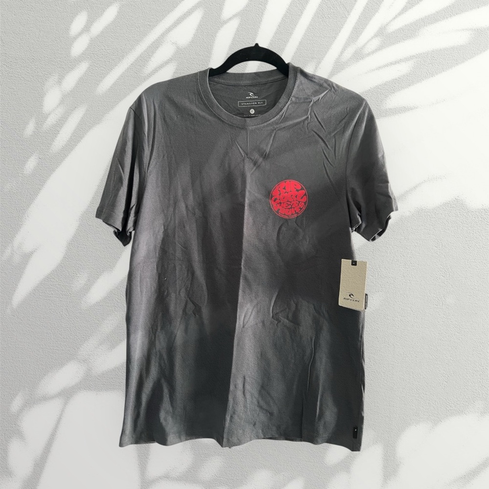 Rip Curl Charcoal Tee with Red Graphic Size S